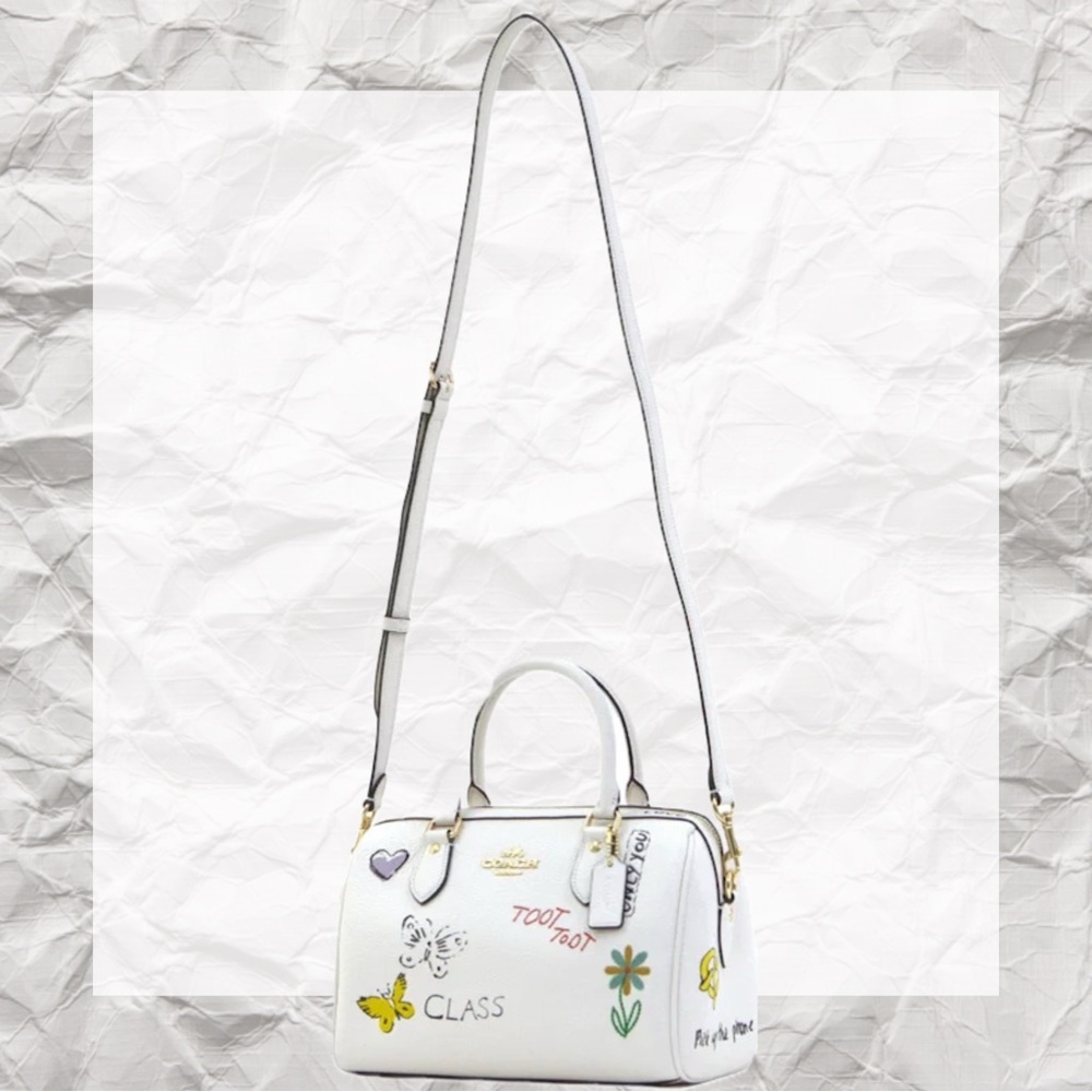 COACH Rowan Satchel Bag With Sketch Print NWT! - Picture 4 of 7